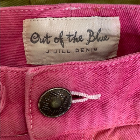 J.Jill | Out Of The Blue Tie Dye Cut Off Short Shorts | Brass Adorned Denim - Picture 6 of 7